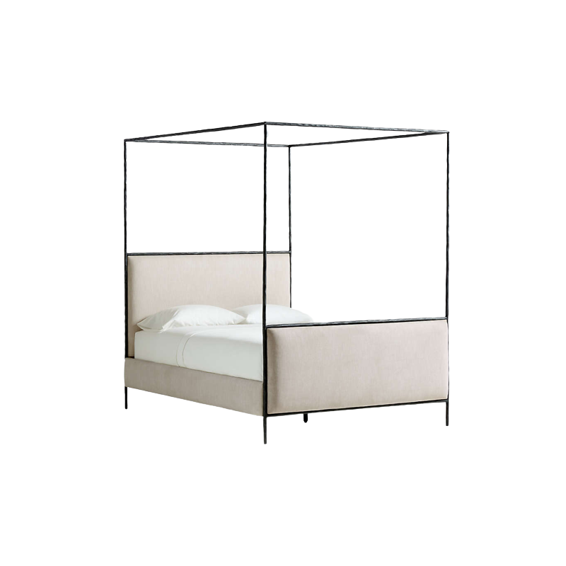 Dahlia Hand-Forged Steel Frames Upholstered Canopy Queen Bed